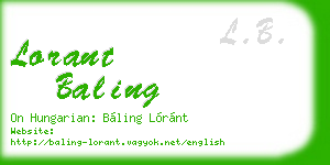 lorant baling business card